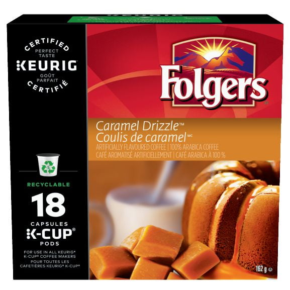 Folgers Coulis de caramel Recyclable Capsules K-Cup 18 K-Cups