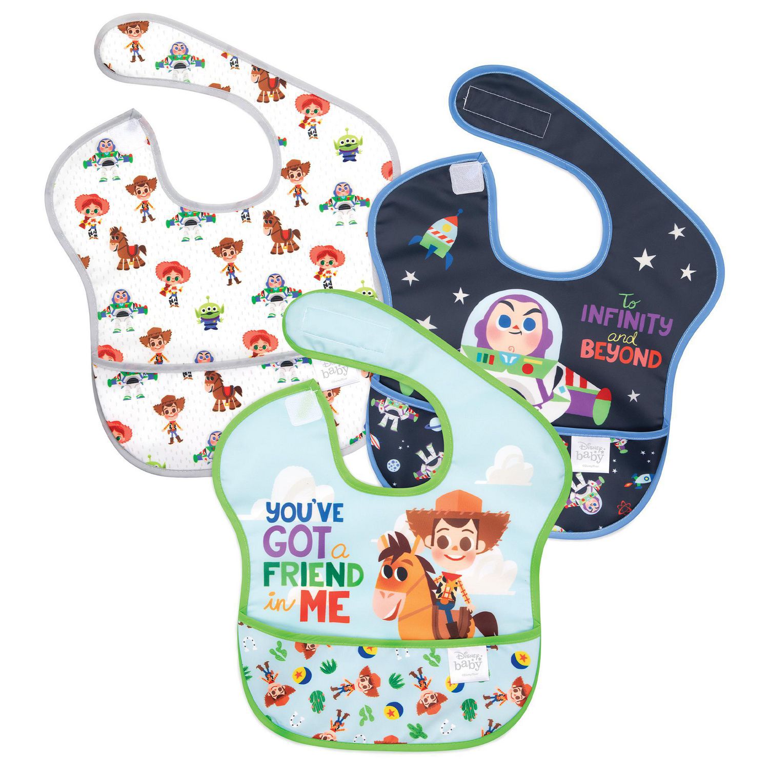 Bumkins Disney Superbib Bavoir Pour Bebe Impermeable Lavable Resistant Aux Taches Et Aux Odeurs 6 24 Mois Pack De 3 Toy Story Walmart Canada