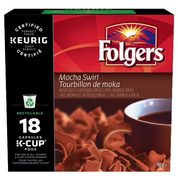 Folgers Capsules de café K-Cup tourbillon de moka 18 Capsules 18 K-Cups