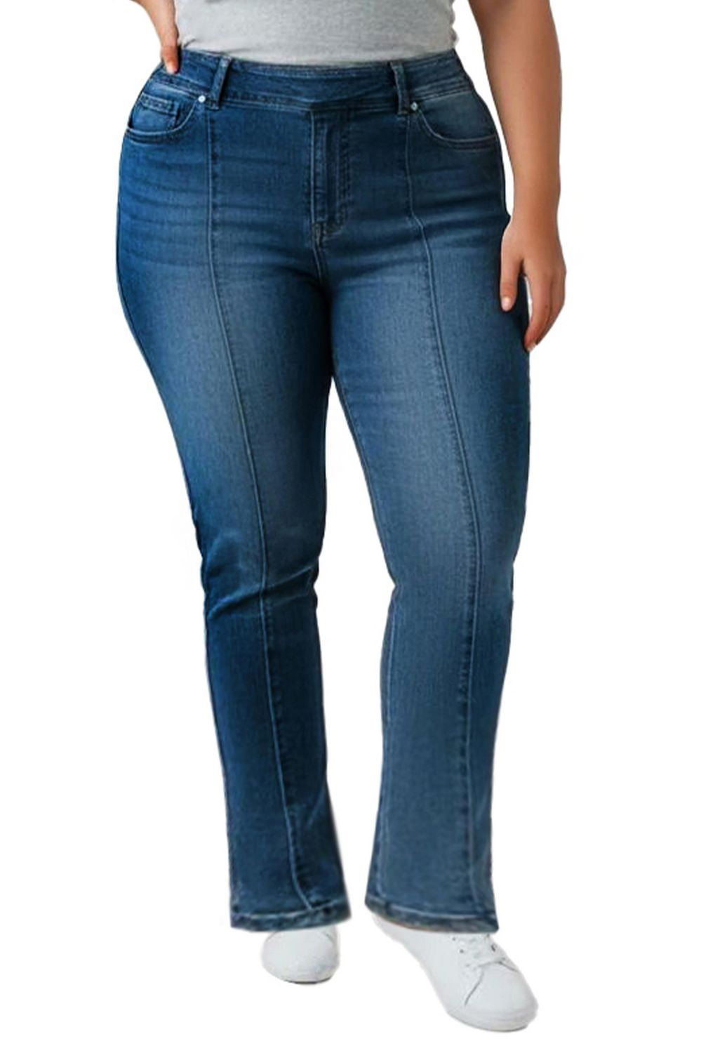 Frankie & Stella ™ Pantalon taille PLUS jambe évasée en denim