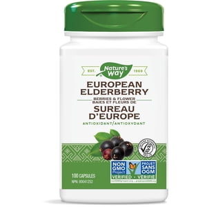 Nature's Way European Elderberry, Berries & Flower, 100 Vegetarian Capsules
