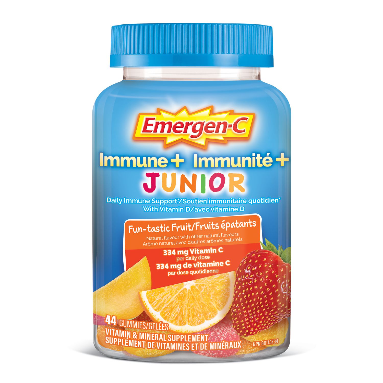EMERGEN-C Immune+ Junior Gummies, Fun-tastic Fruit Flavour, 44 count