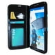 Étui portefeuille d'Exian pour Nexus 6 - vagues noires et bleues – image 2 sur 3