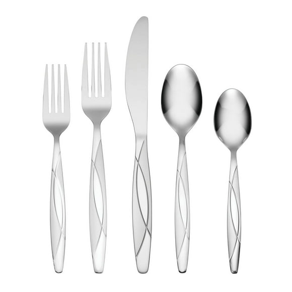 Cambridge Swoon Sand 18/0 Stainless Steel 20 Piece Flatware Set, 20-piece