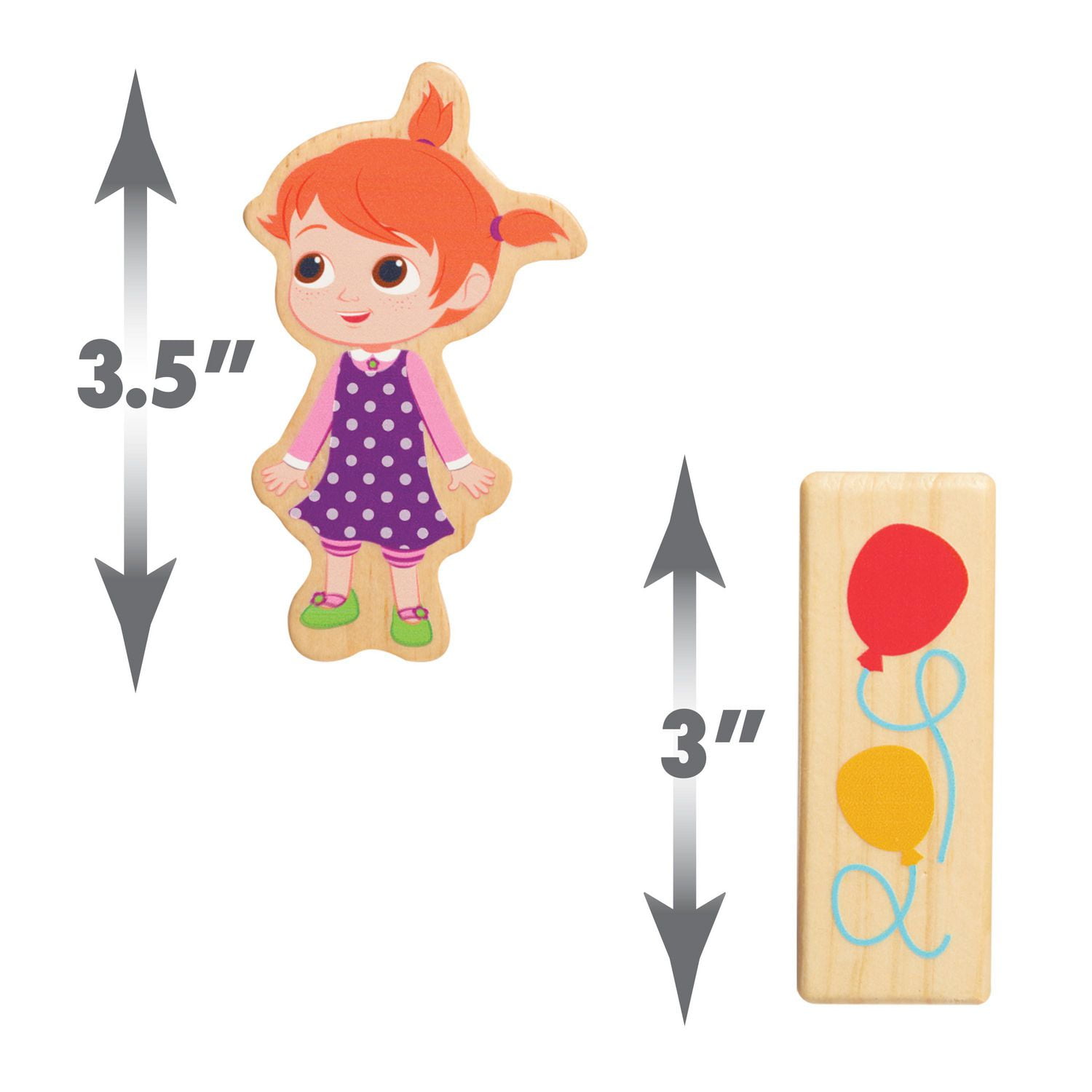 CoComelon JJ & Friends Wood Block Set, 30-pieces, Recycled Wood