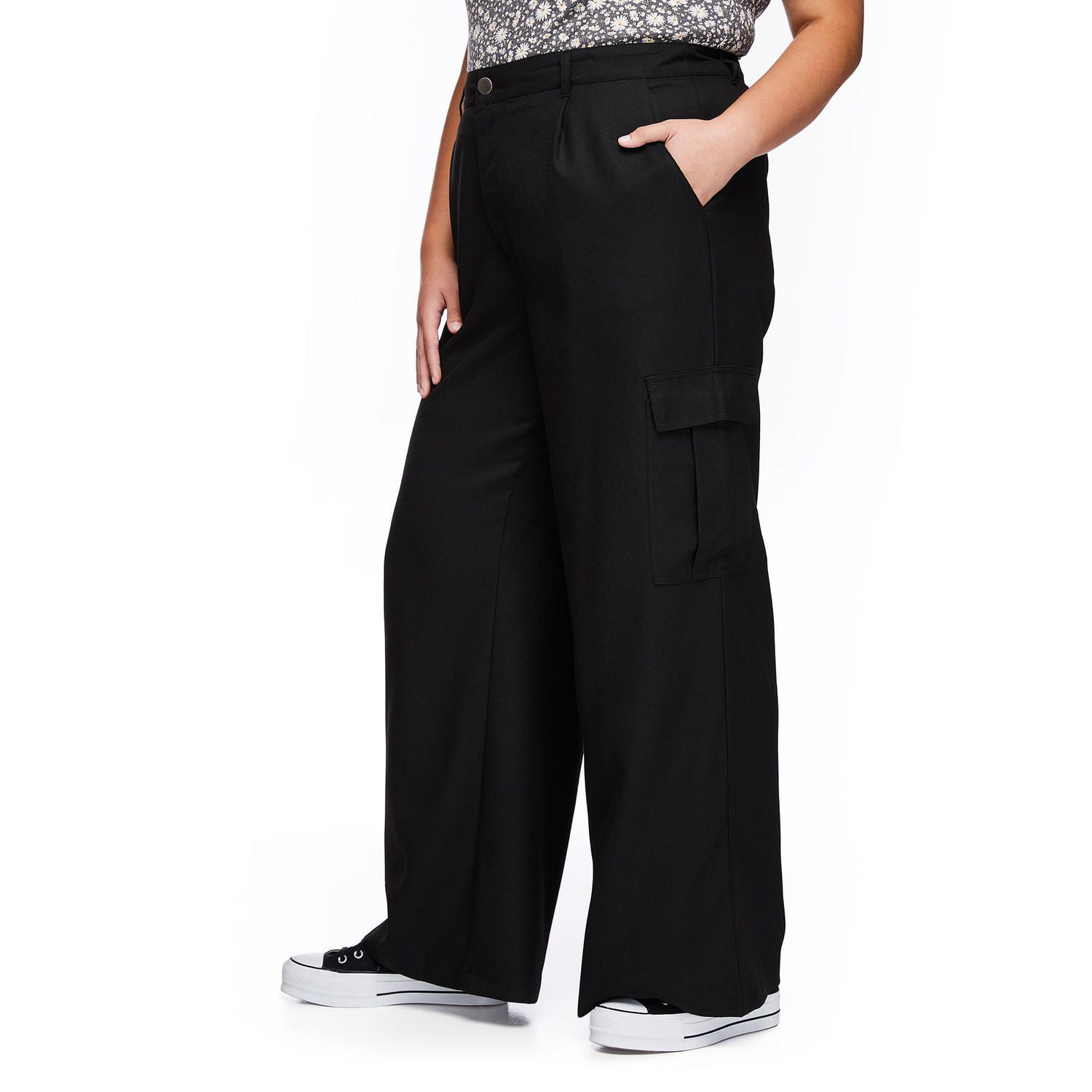 Harper + Zoe Plus Women's Wide Leg Utility Pant
