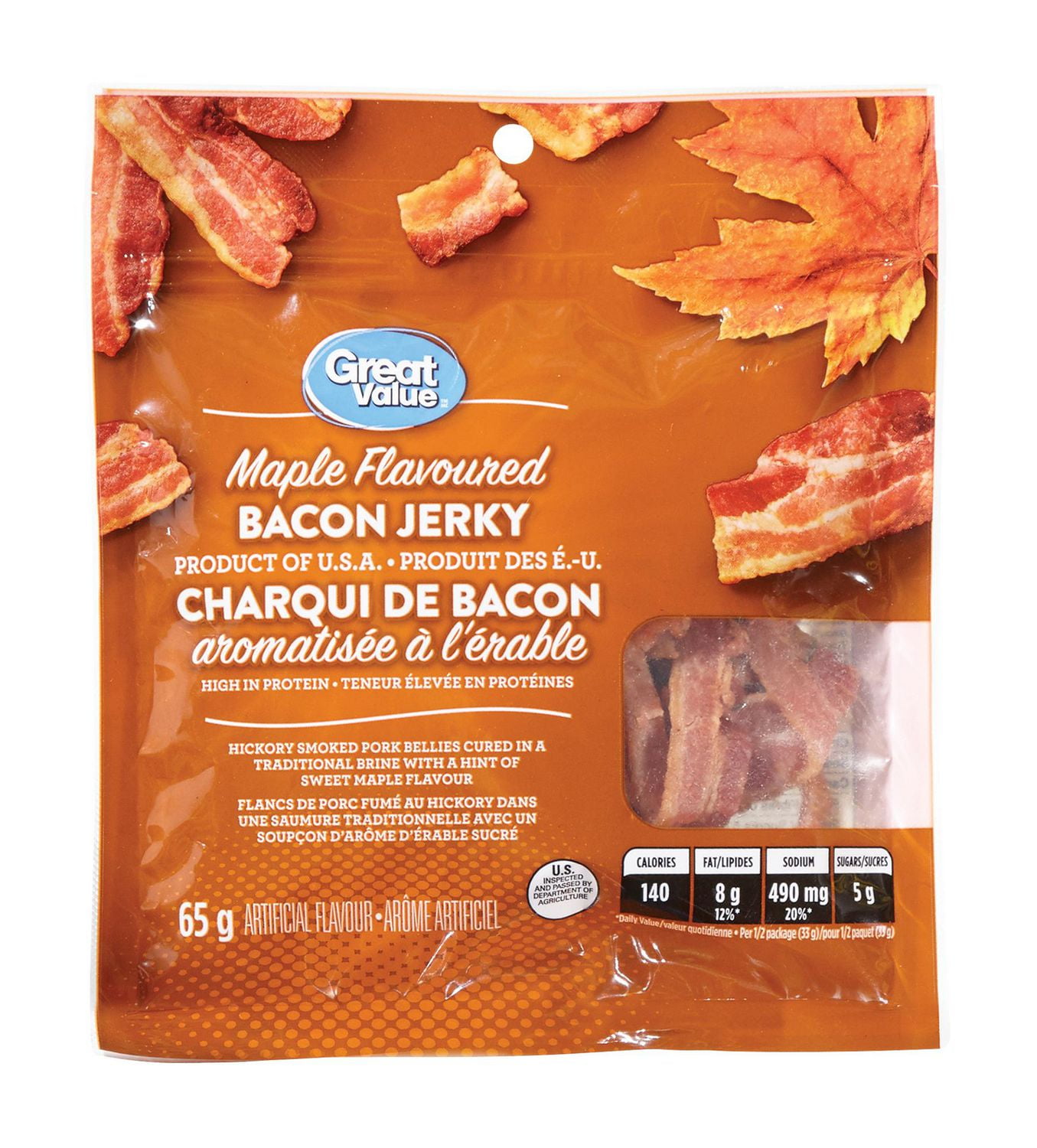 Great Value Maple Flavoured Bacon Jerky Walmart Canada
