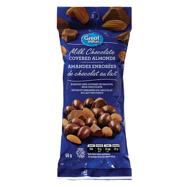 Great Value Milk Chocolate Covered Almonds, 60 g Walmart.ca