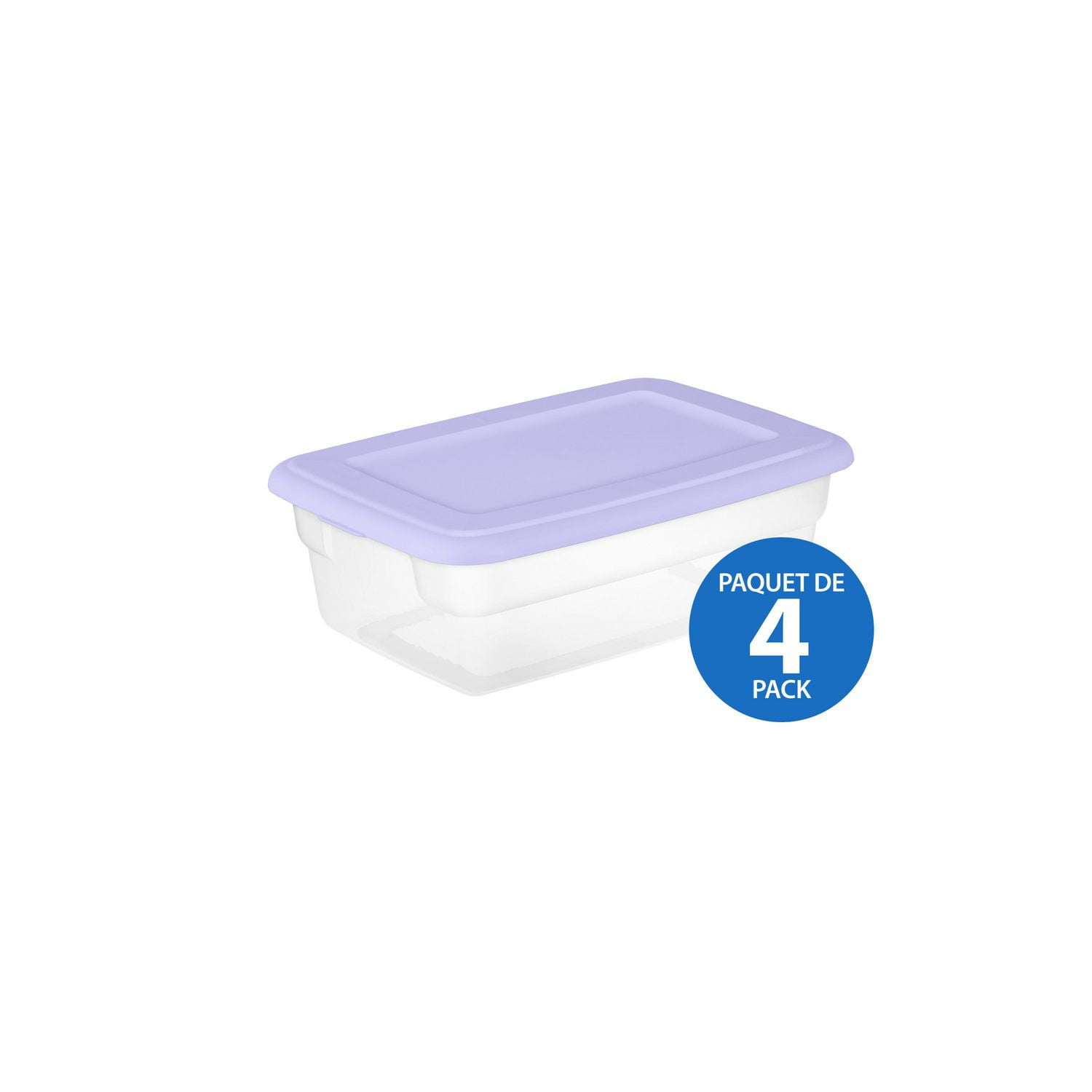 Sterilite Set of (4) 11.4 L Storage Boxes Lilac 4 Pk Walmart Canada