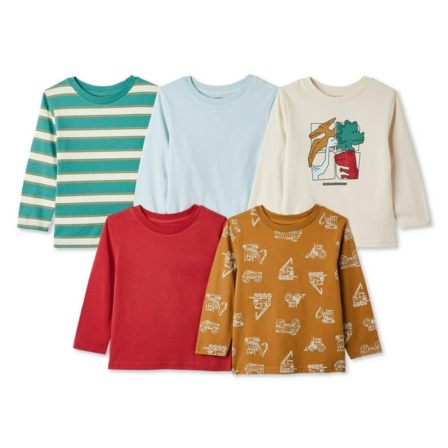 Lot de 5 t-shirts à manches longues George pour petits garçons