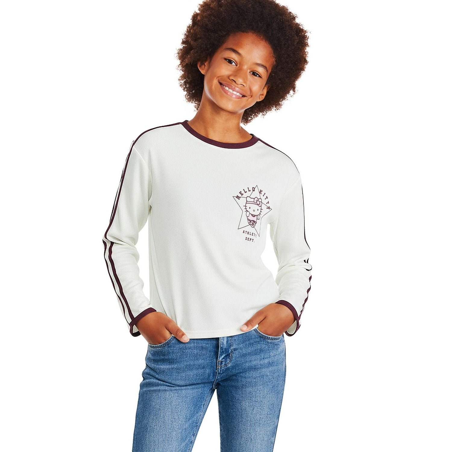 Hello Kitty Girls' Long-Sleeve Rib T-Shirt