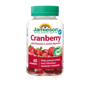 Jamieson Cranberry Gummies, 10000 mg, Cranberry Strawberry, 60 Count
