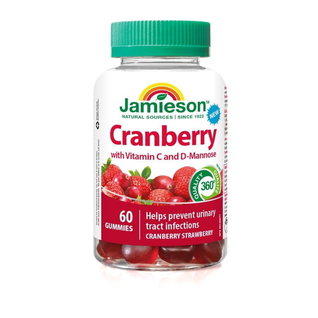 Jamieson Cranberry Gummies, 10000 mg, Cranberry Strawberry, 60 Count