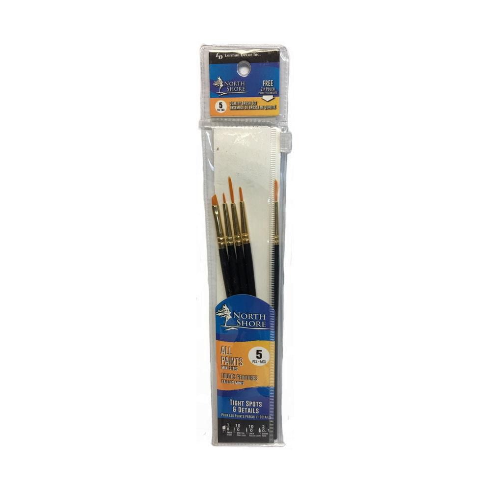 5-Piece 30775 Plaid Round Paint Brush Set 