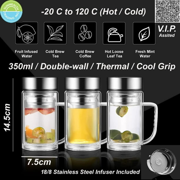 Set de 6 verres double paroi/thermiques - 350 ml 