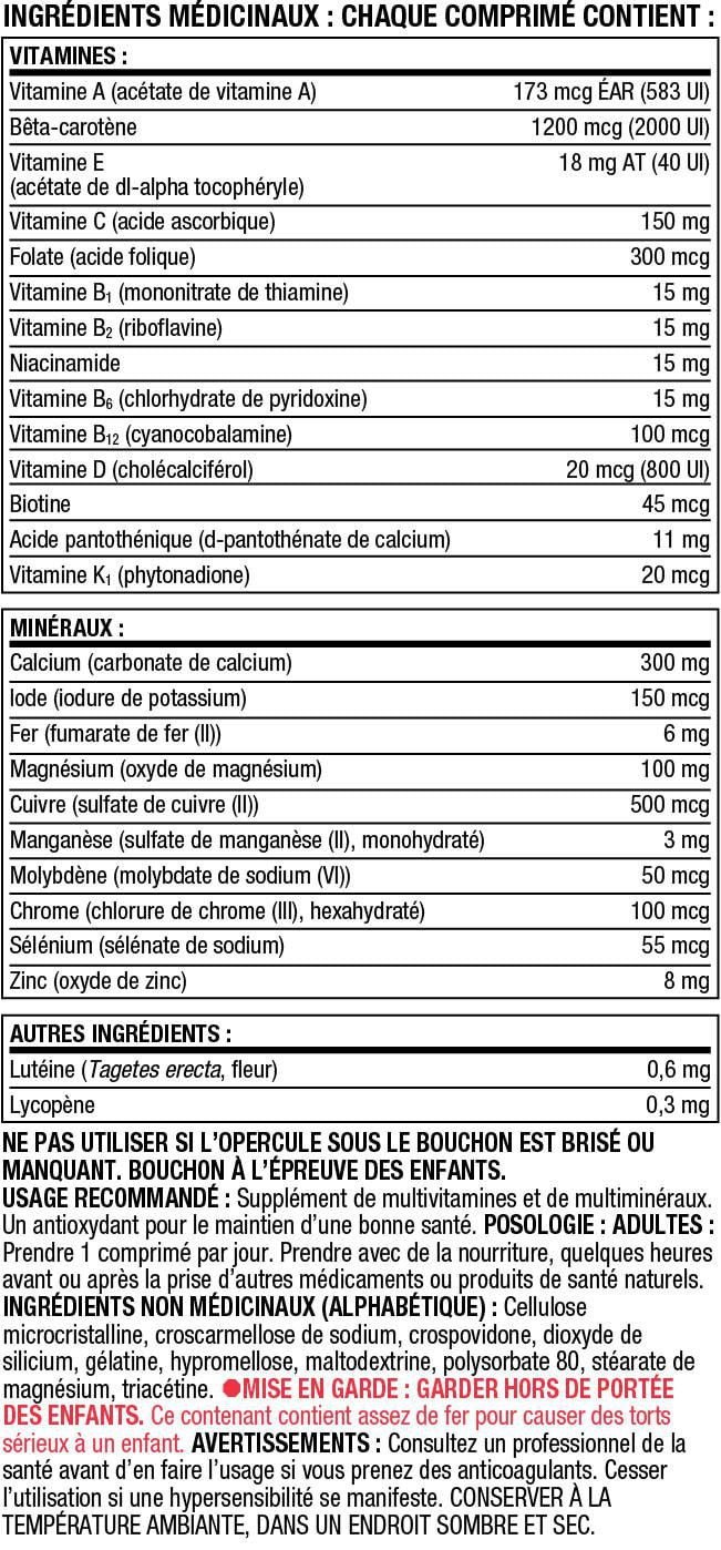 Equate Multivitamine pour femmes sénior Supplément de multiviamines et minéraux, <br>90 Comprimés