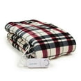 thumbnail image 1 of Micro Plush Electric Throw - Linen Plaid, 1 of 4