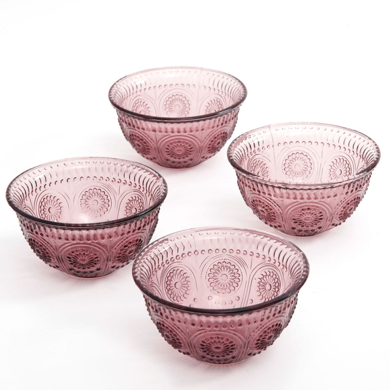 The Pioneer Woman Adeline 4-Pack 13oz. Emboss Glass Bowl
