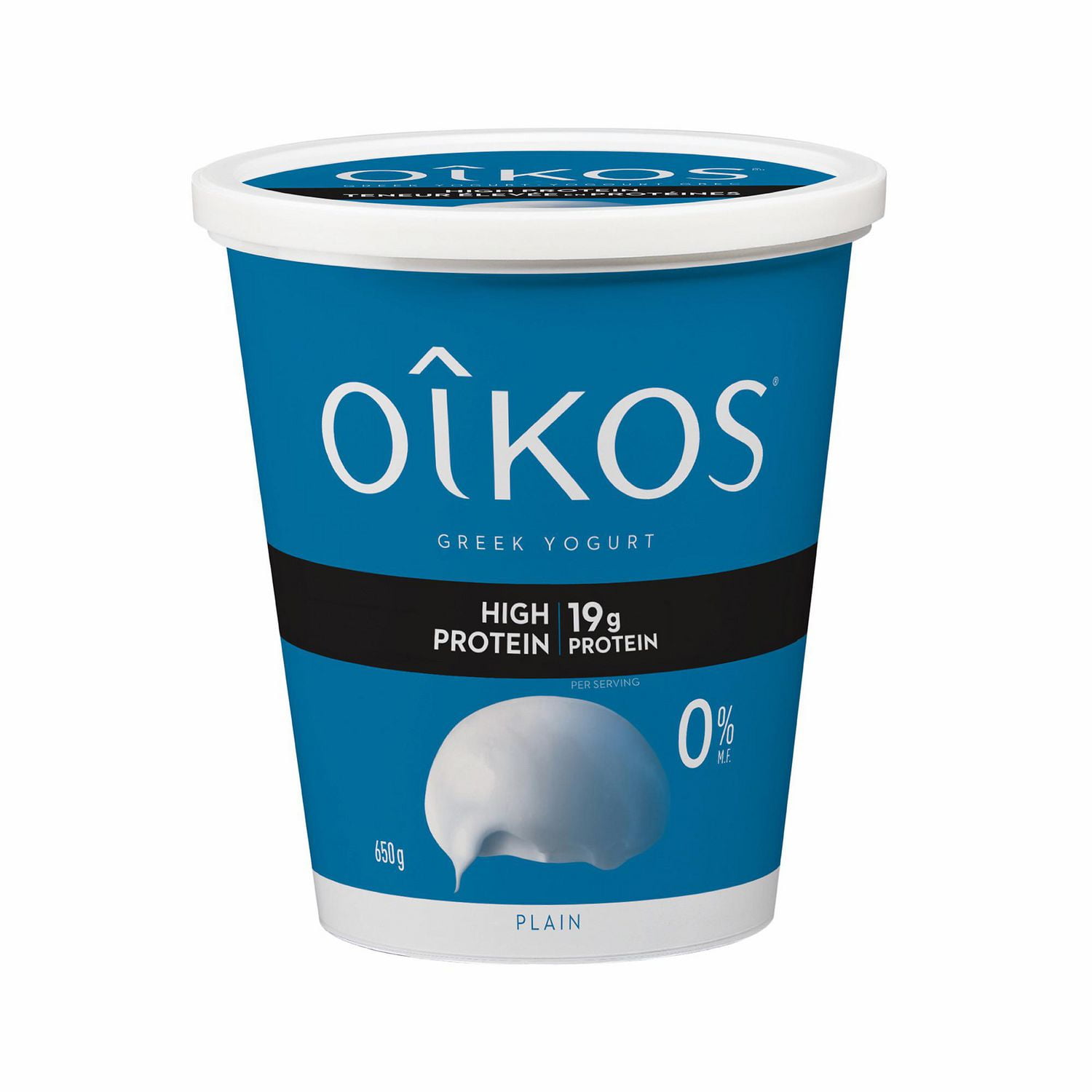 OIKOS Greek Yogurt, High Protein Plain, 650g | Walmart Canada