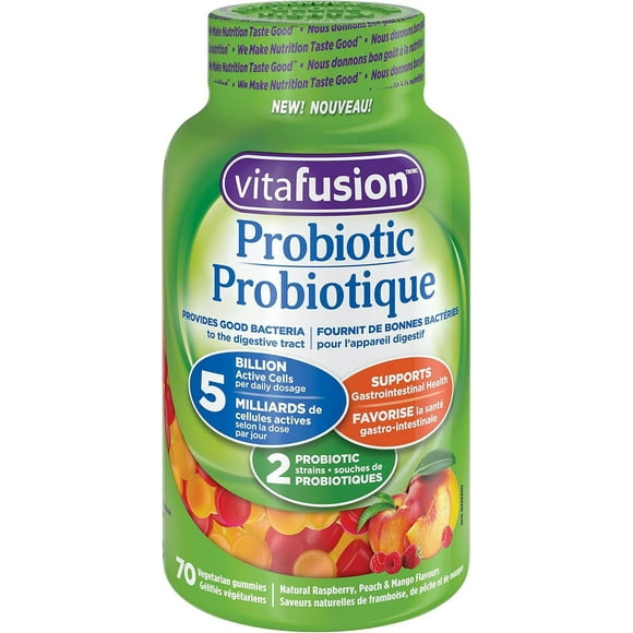 Gelifiés de supplément de Probiotique de Vitafusion 70 gelifiés, saveur naturelle