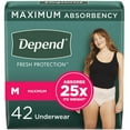 thumbnail image 1 of Depend Fresh Protection Adult Incontinence Underwear for Women (Formerly Depend Fit-Flex), Disposable, Maximum, Blush, 1 of 7