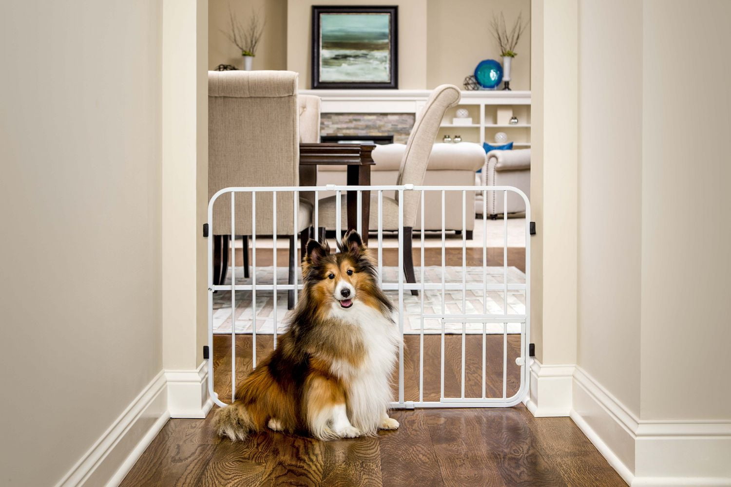 Carlson Pet Products Tuffy Expandable Gate with Small Pet Door