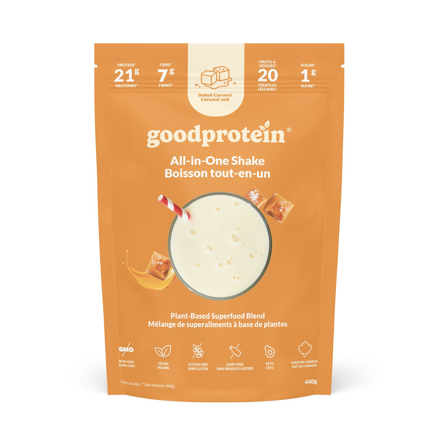 Good Protein, Salted Caramel All-in-One Shake, 440g