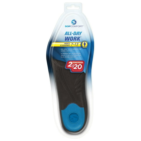 SofComfort Mens' 2 for $20 All-Day Work Insole, Sizes 7-12