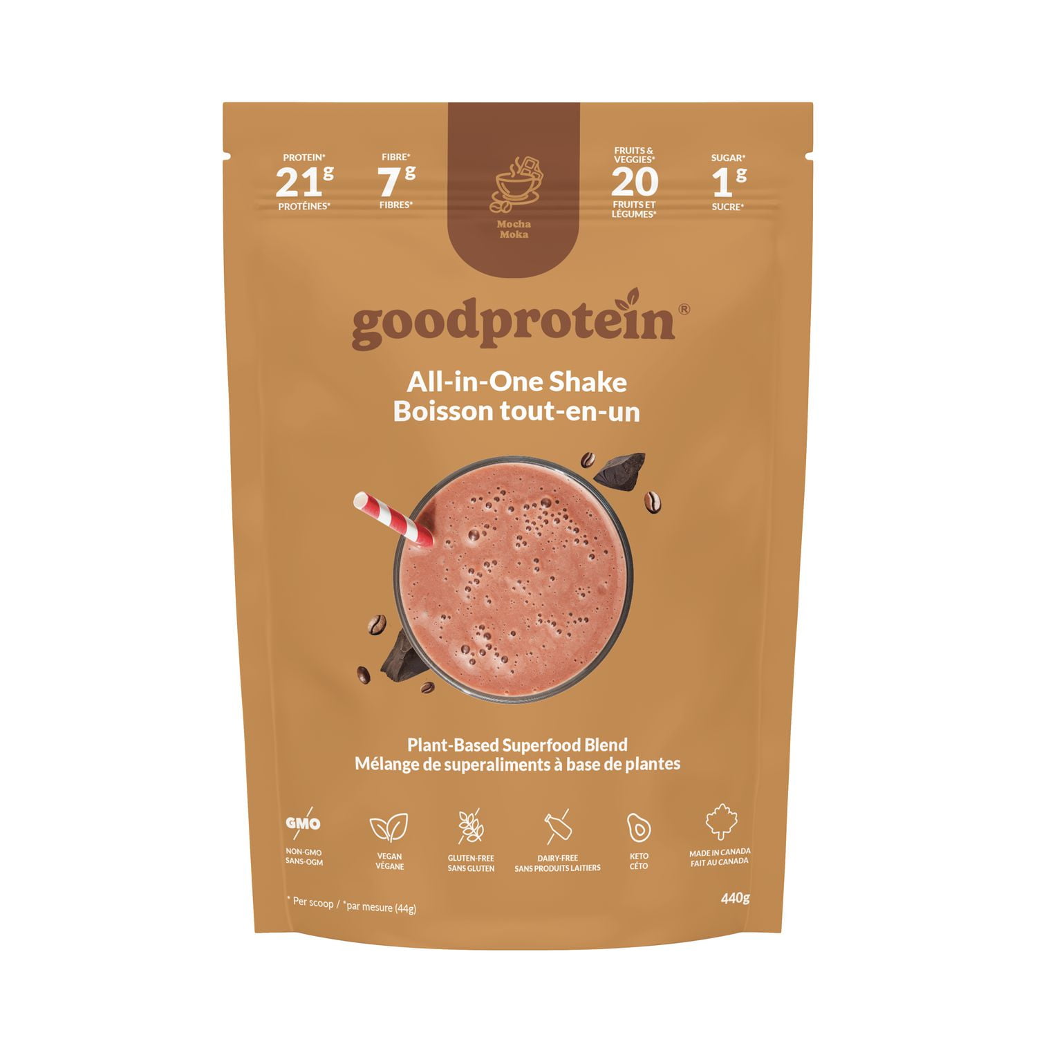 Good Protein Good Protein, Mocha All-in-One Shake, 440g