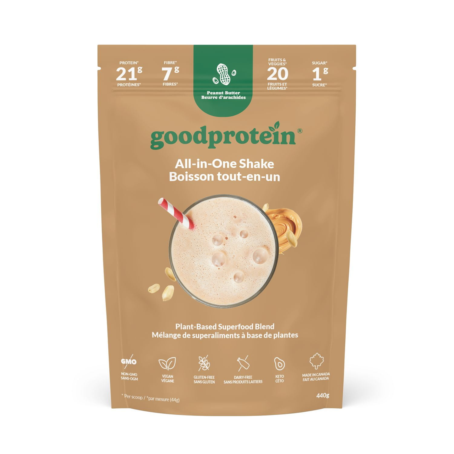 Good Protein Good Protein, Peanut Butter All-in-One Shake, 440g