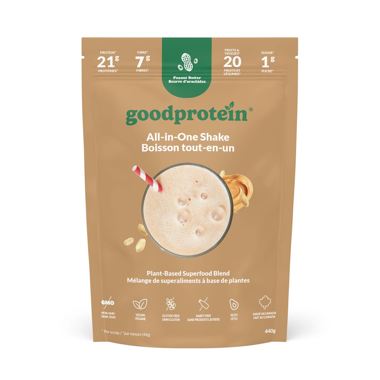 Good Protein, Peanut Butter All-in-One Shake, 440g