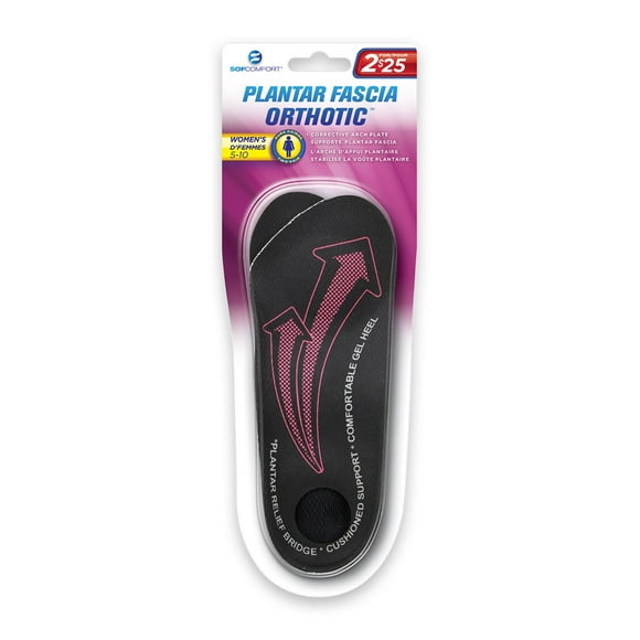 SofComfort Women's Plantar Fascia Orthotic Insoles - 2 Pair, Sizes 5-10