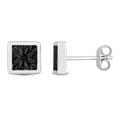 thumbnail image 1 of Miabella Black Diamond Accent Sterling Silver Men's Stud Earrings, 1 of 4