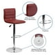 Contemporary Burgundy Vinyl Adjustable Height Barstool with Horizontal Stitch Back and Chrome Base – image 5 sur 9