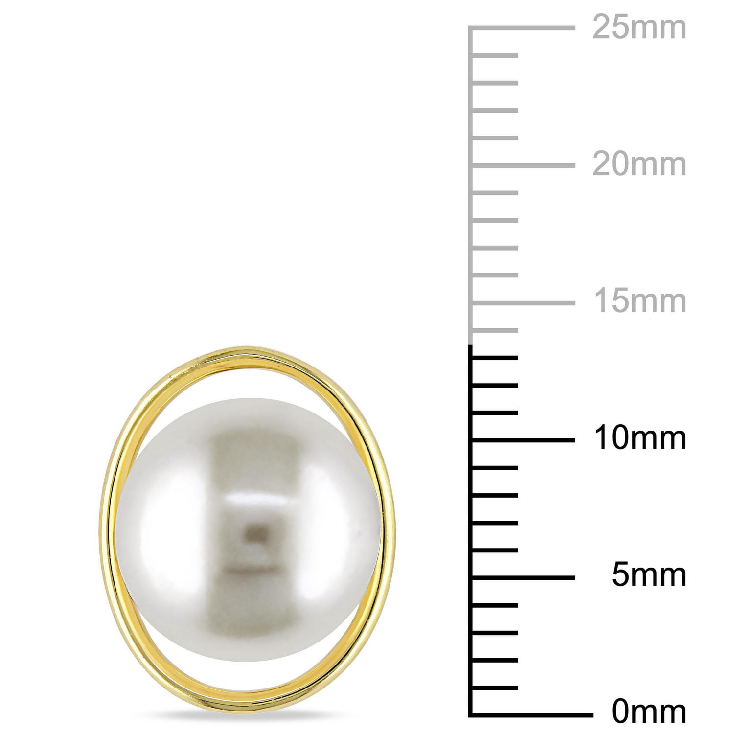 Miabella Cultured Freshwater Pearl 10K Yellow Gold Stud Earrings