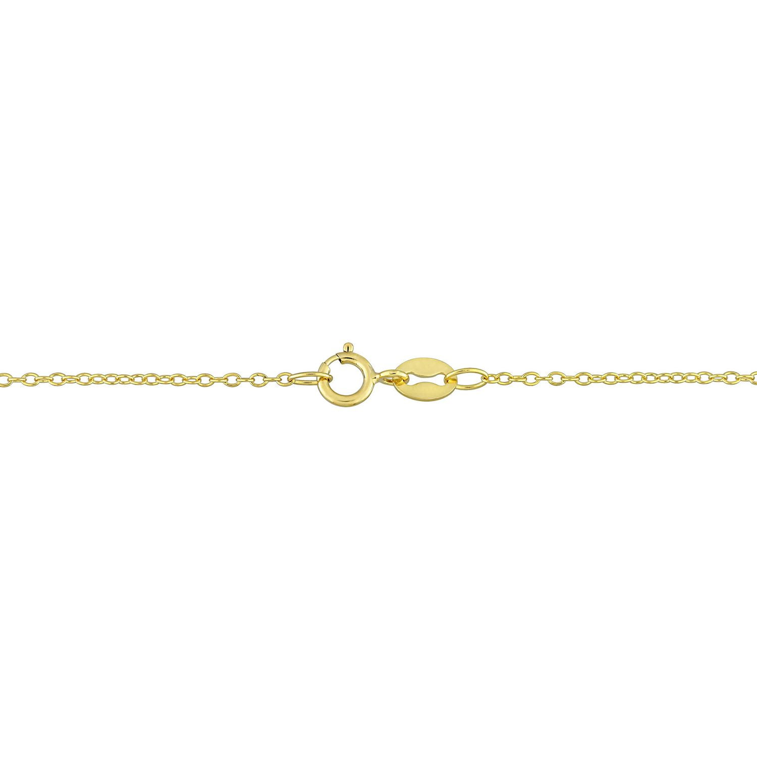 Miabella 1-7/8 Carat T.G.W. Created White Sapphire Yellow Rhodium-Plated Sterling Silver Floral Necklace