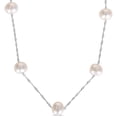 thumbnail image 1 of Miabella Cultured Freshwater Pearl 10K White Gold by the Yard Tin-Cup Necklace, 1 of 2