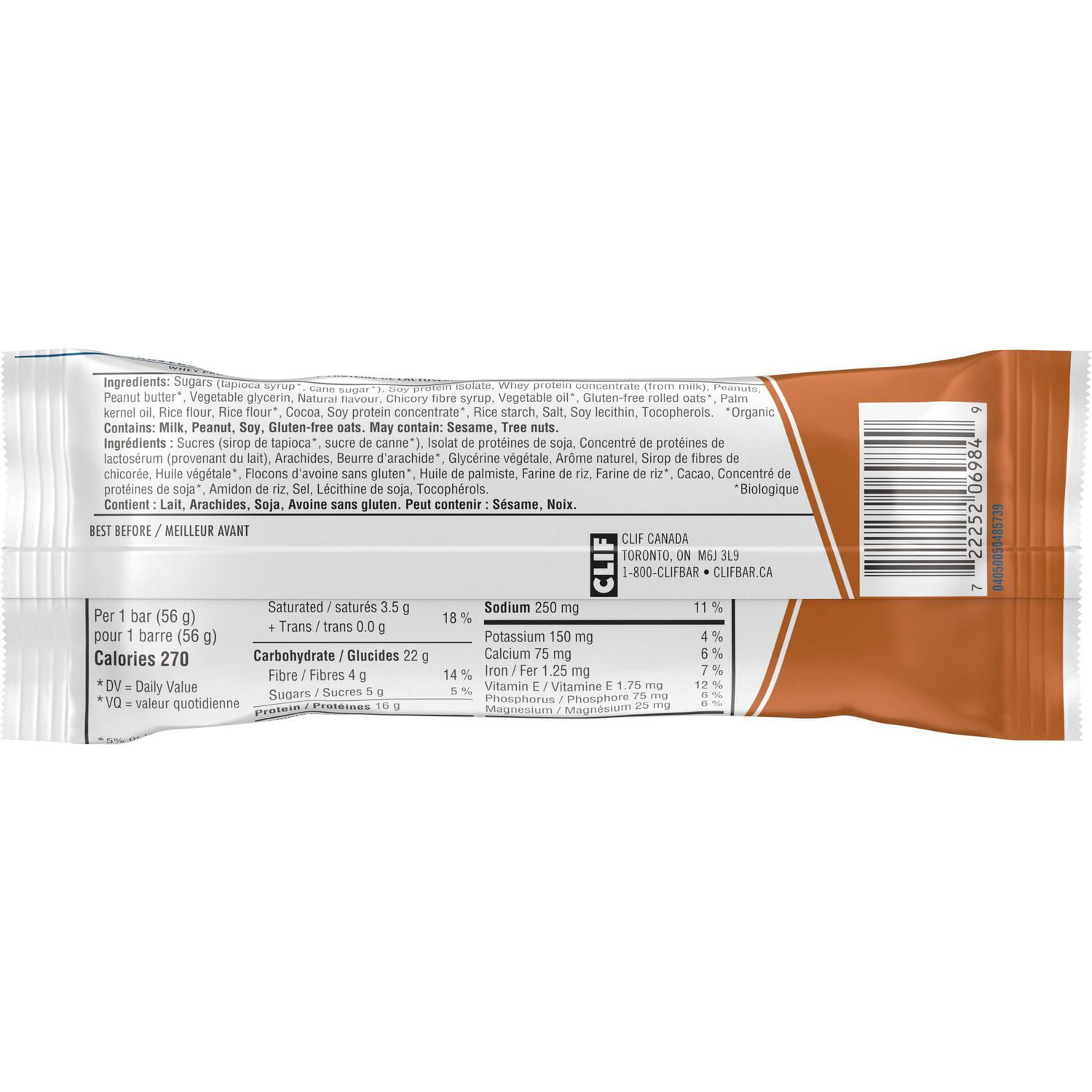 CLIF BUILDERS Low Sugar Protein Bars, Peanut Butter Chocolate Flavour, 16g of Protein per bar, Low Sugar, No Artificial Sweeteners