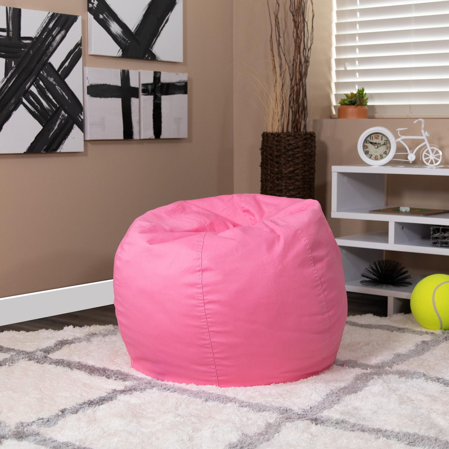 Small Solid Light Pink Kids Bean Bag Chair Walmart