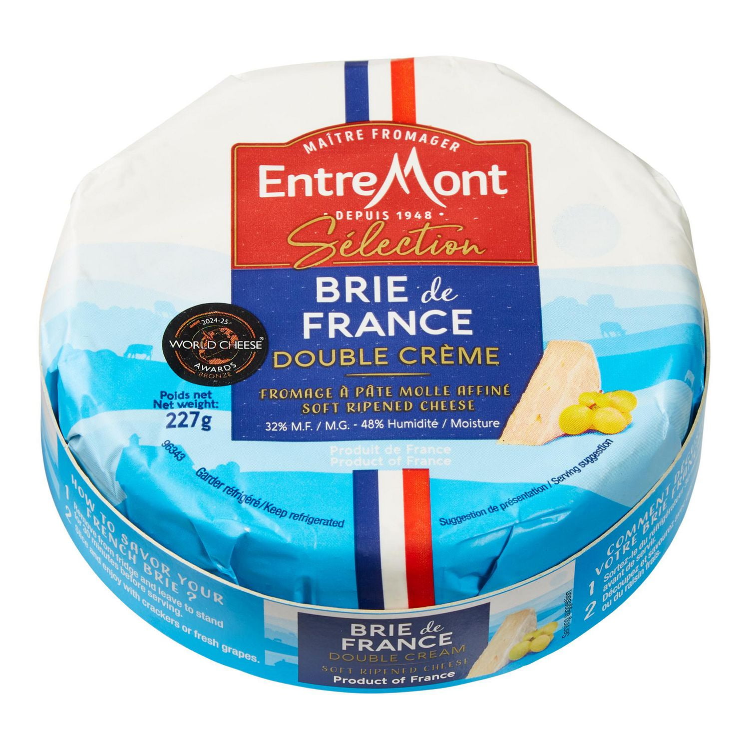Brie de France double crème Sélection Entremont 227 g