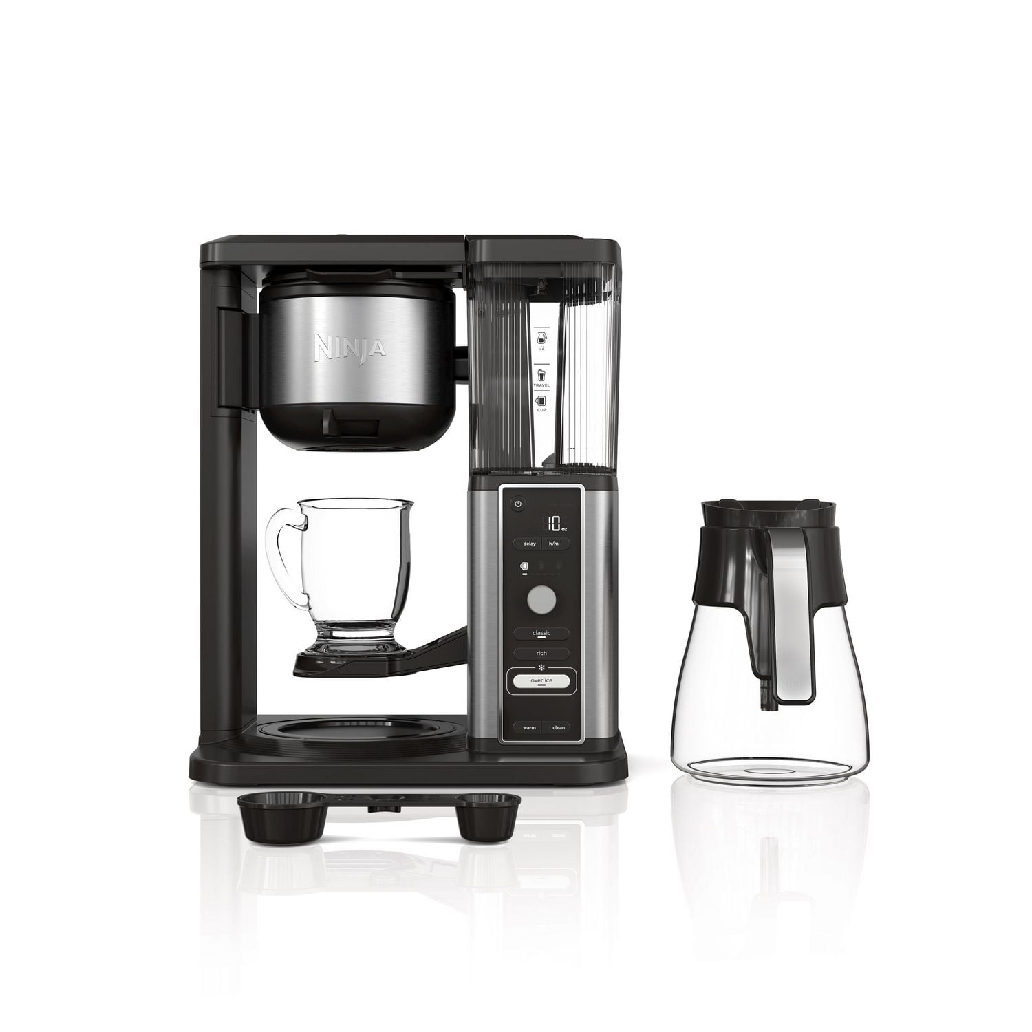 Ninja Hot Iced Single Serve or Drip Coffee Maker with Rapid Cold Brew 10 Cup Glass Carafe CM360C Coffee Maker Walmart