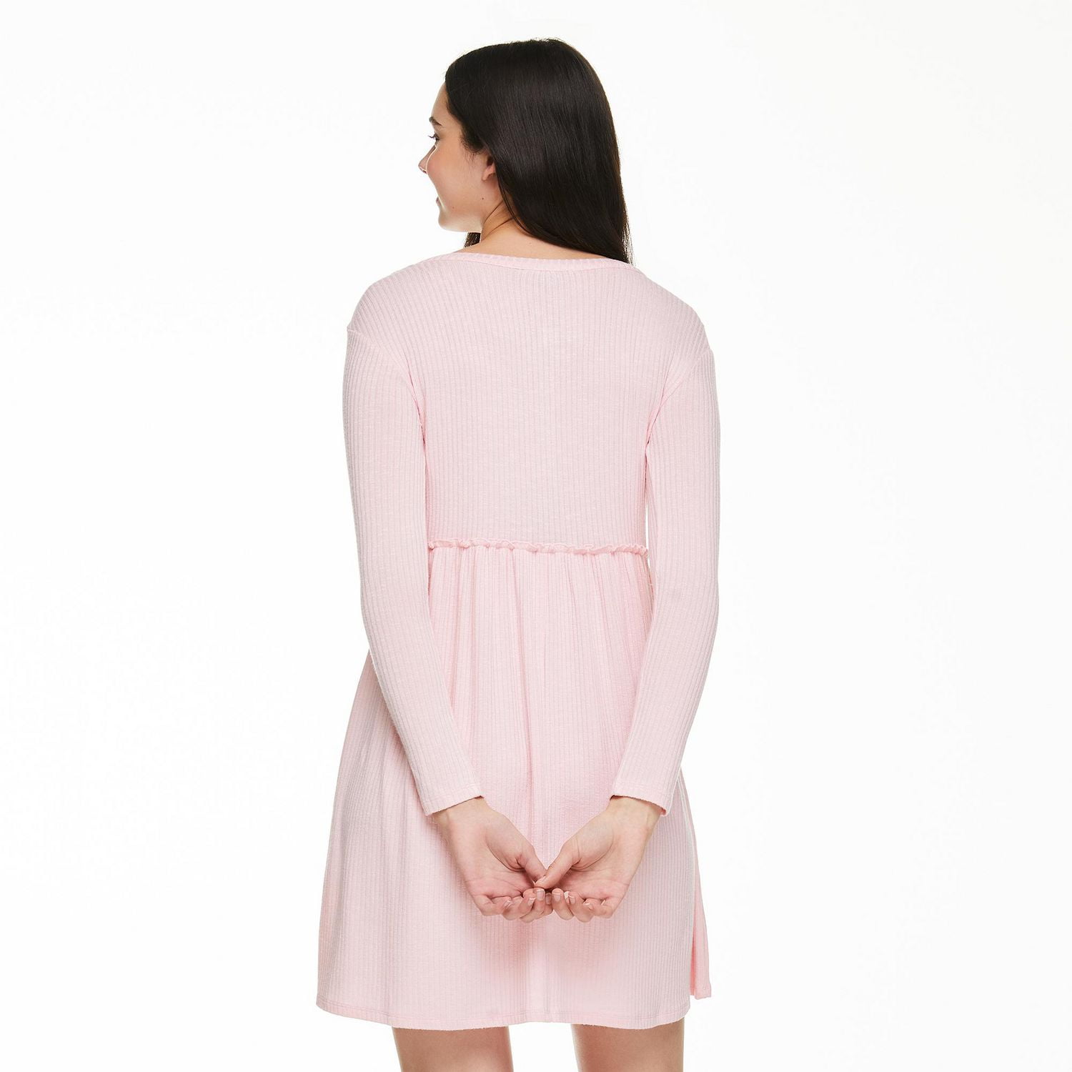 No Boundaries Women's Henley Babydoll Dress