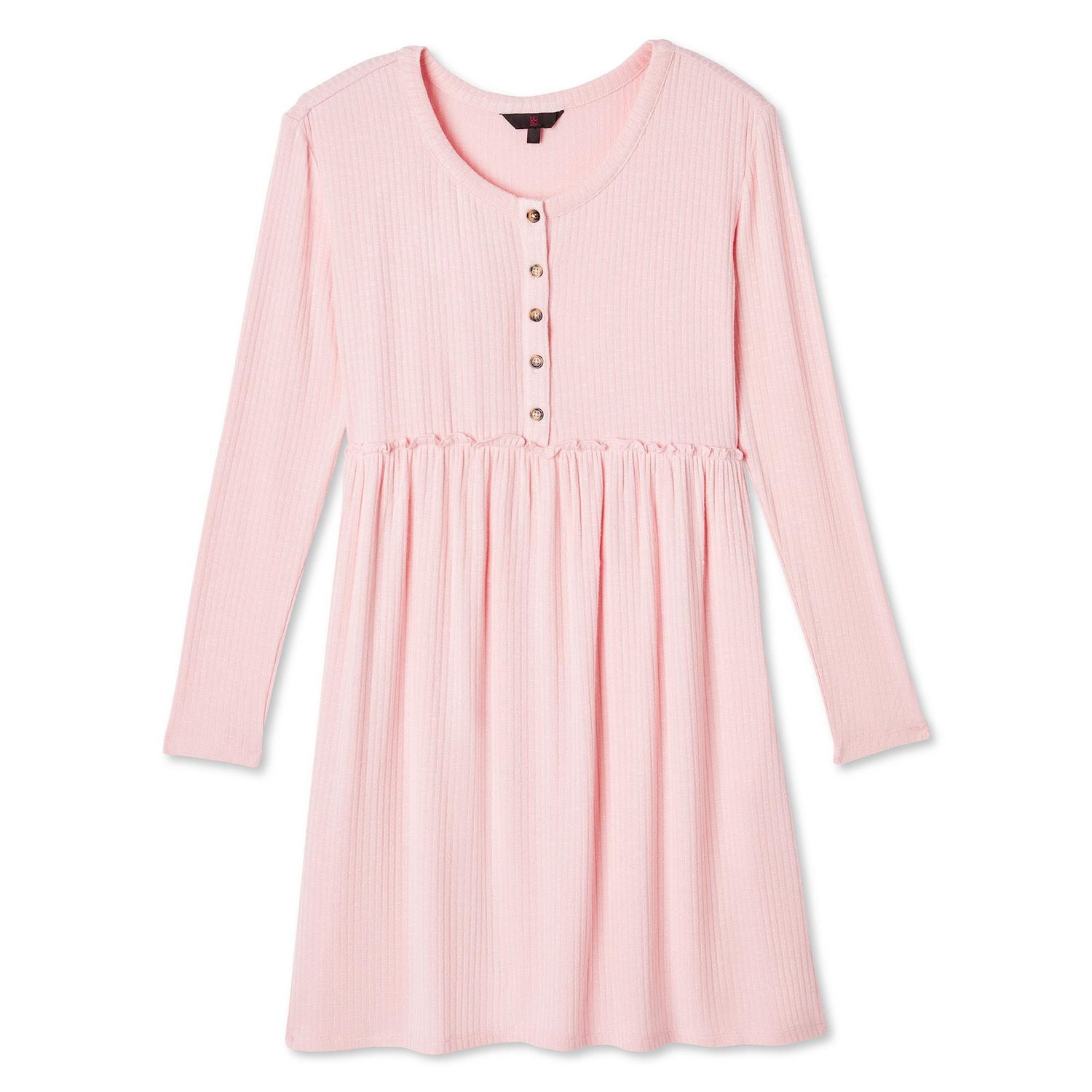 No Boundaries Women's Henley Babydoll Dress