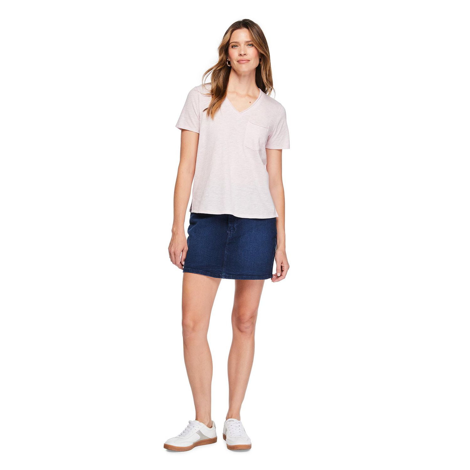 T-shirt à pochette encolure en V George pour femmes