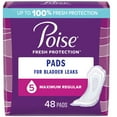 thumbnail image 1 of Poise Incontinence Pads for Women, 5 Drop, Maximum Absorbency, 1 of 7