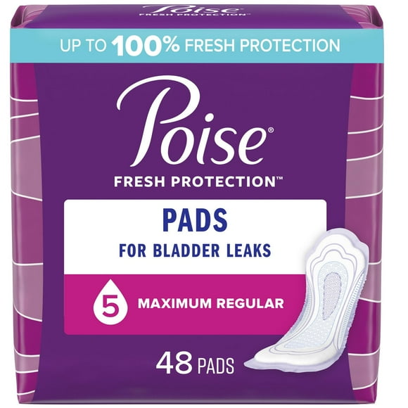 Poise Incontinence Pads for Women, 5 Drop, Maximum Absorbency