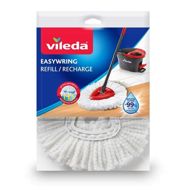 Vileda EasyWring and Clean Turbo Classic Microfibre Mop Refill Head, Pack  of 2