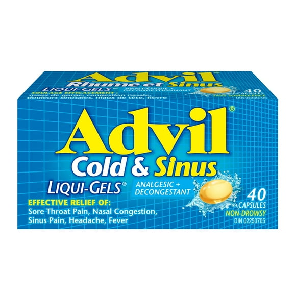 Advil Cold & Sinus Liqui-Gels with Fever Relief and Nasal Decongestant, 40 Count