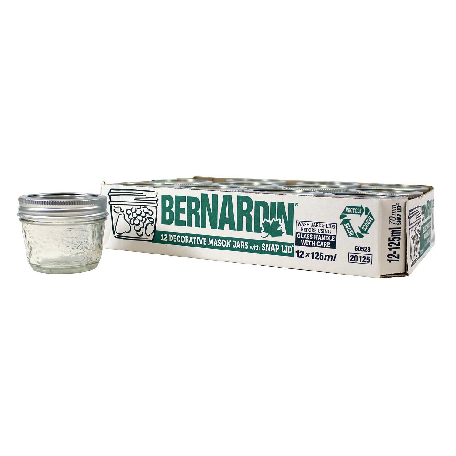 Bernardin Decorative Mason Jar w/ Standard Lids 125 ML Walmart Canada