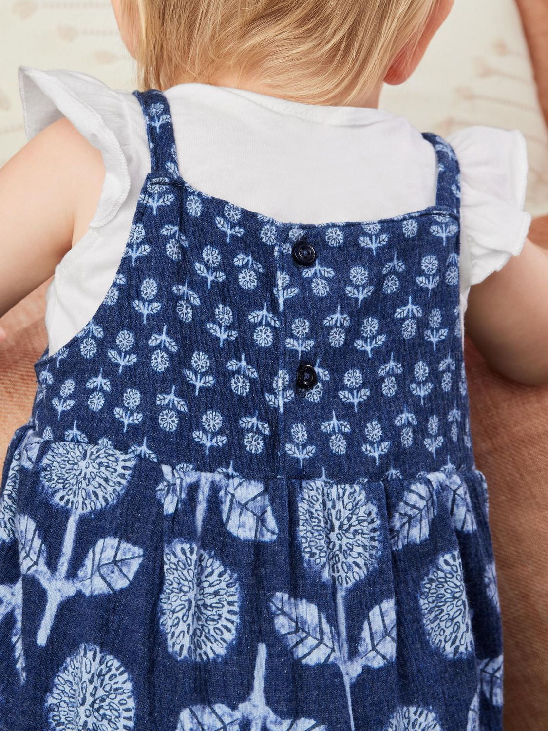 Carter's Child of Mine Baby Girls Blue Floral Romper, 0/3-24 Months